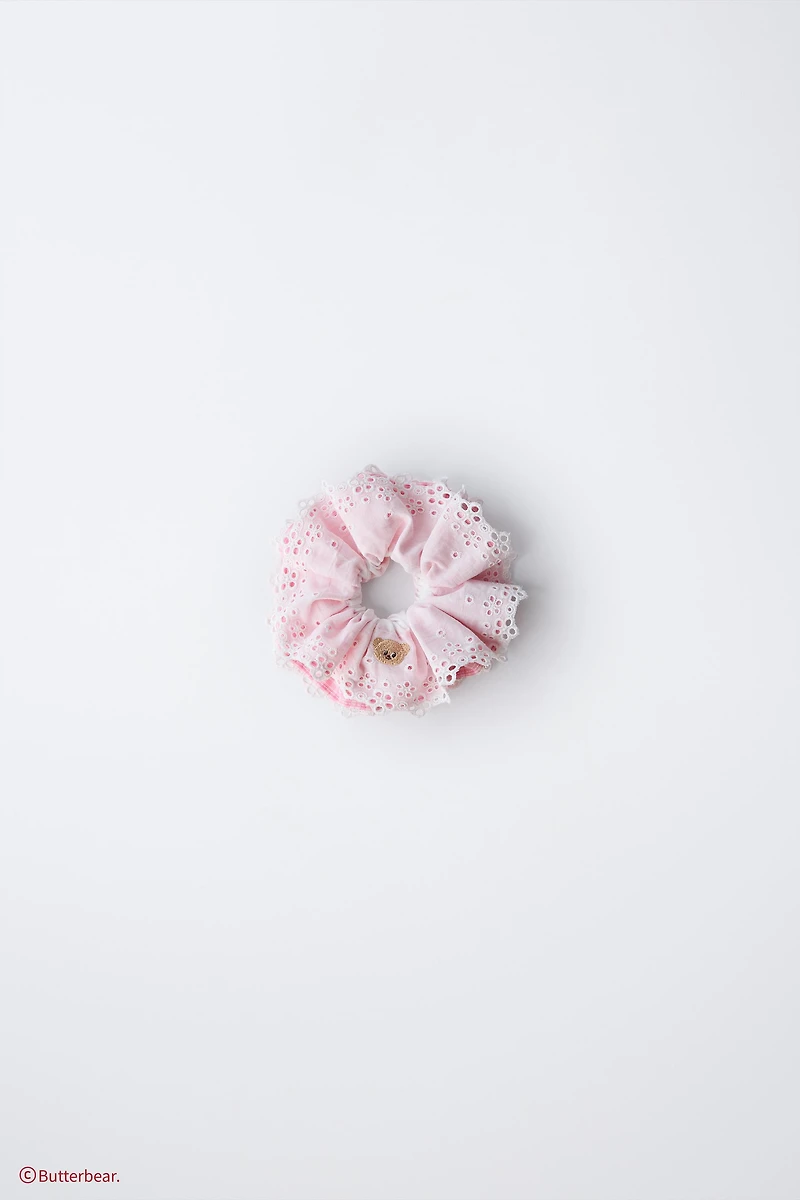 BUTTERBEAR © DOUBLE PLAID AND EMBROIDERED HAIR TIE
