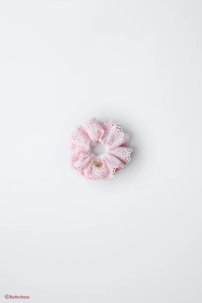 BUTTERBEAR © DOUBLE PLAID AND EMBROIDERED HAIR TIE