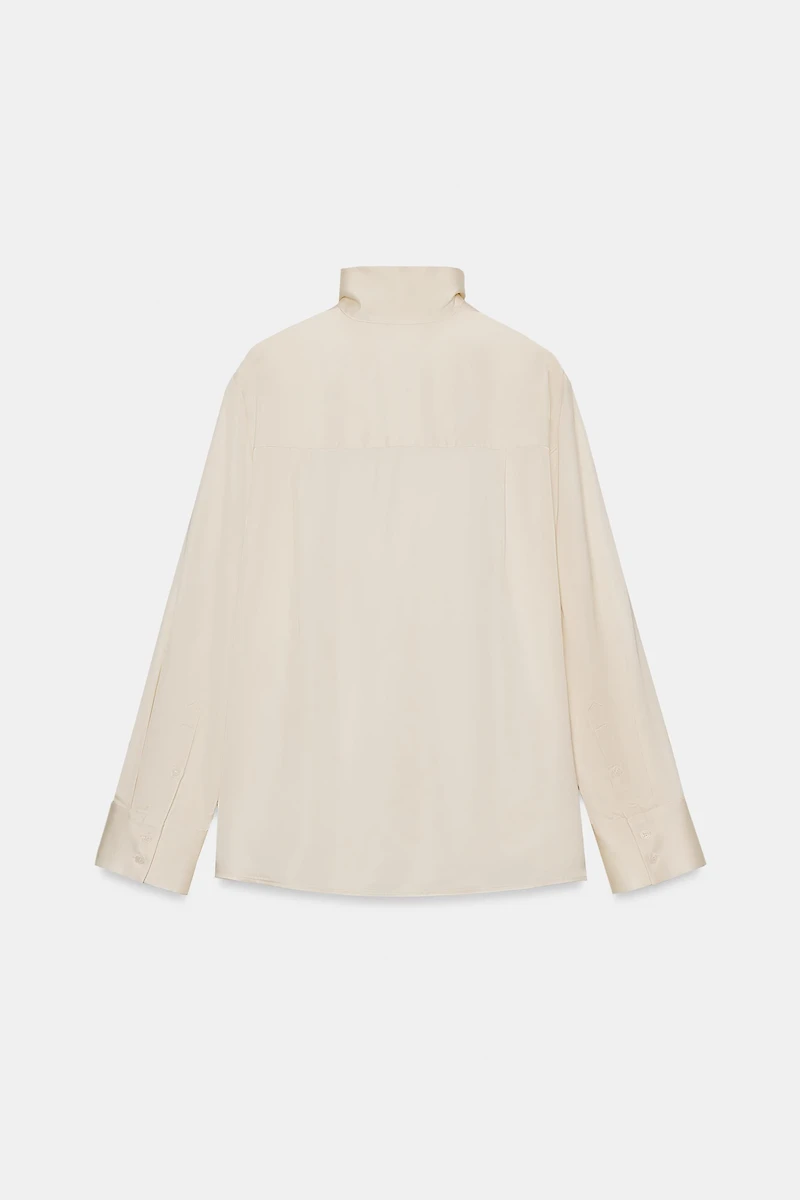 ZW COLLECTION FLOWY SATIN EFFECT SHIRT