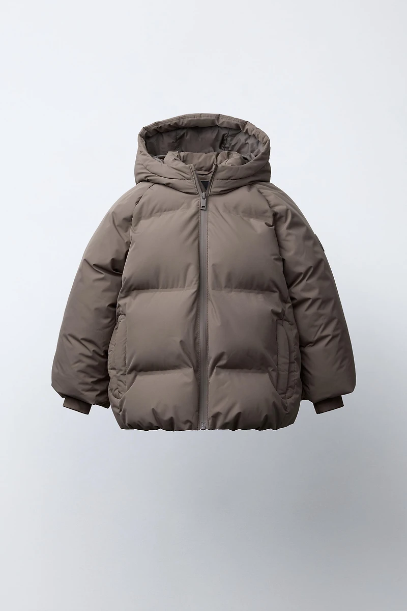 WATER REPELLENT HOODED PUFFER COAT