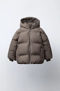 WATER REPELLENT HOODED PUFFER COAT