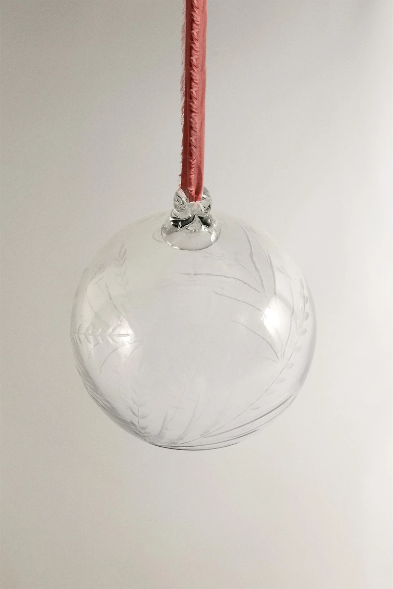 DÉCORATION SAPIN DE NOËL BOULE VERRE FLEURS