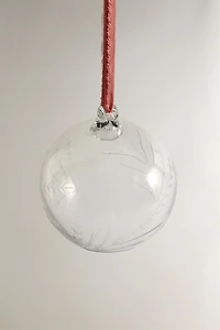 DÉCORATION SAPIN DE NOËL BOULE VERRE FLEURS