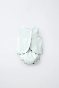 EMBROIDERED SHIRT AND BLOOMERS SET