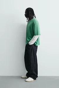 BOXY FIT TEXTURED SWEATSHIRT