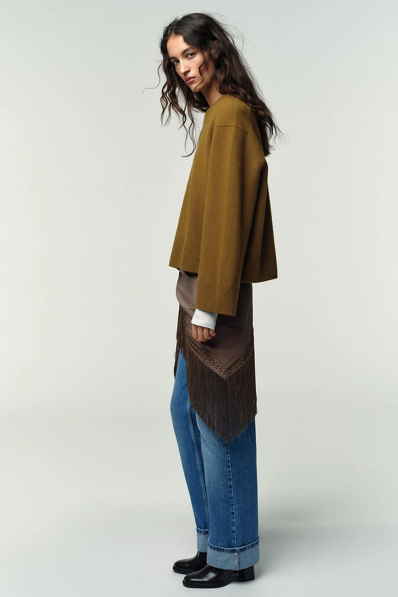 PULL MÉLANGE DE LAINE MANCHES LONGUES