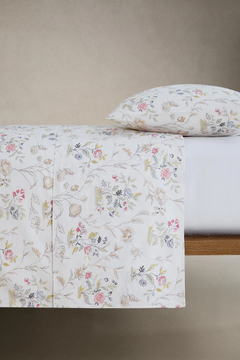 SATIN FLORAL DUVET COVER