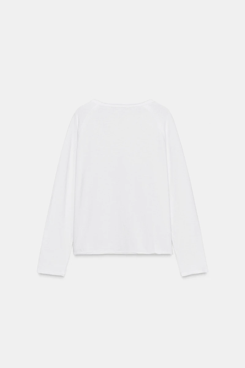 T-SHIRT DÉLAVÉ À MANCHES LONGUES