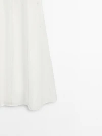 100% cotton denim midi dress