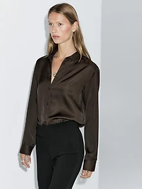 Flowing satin shirt