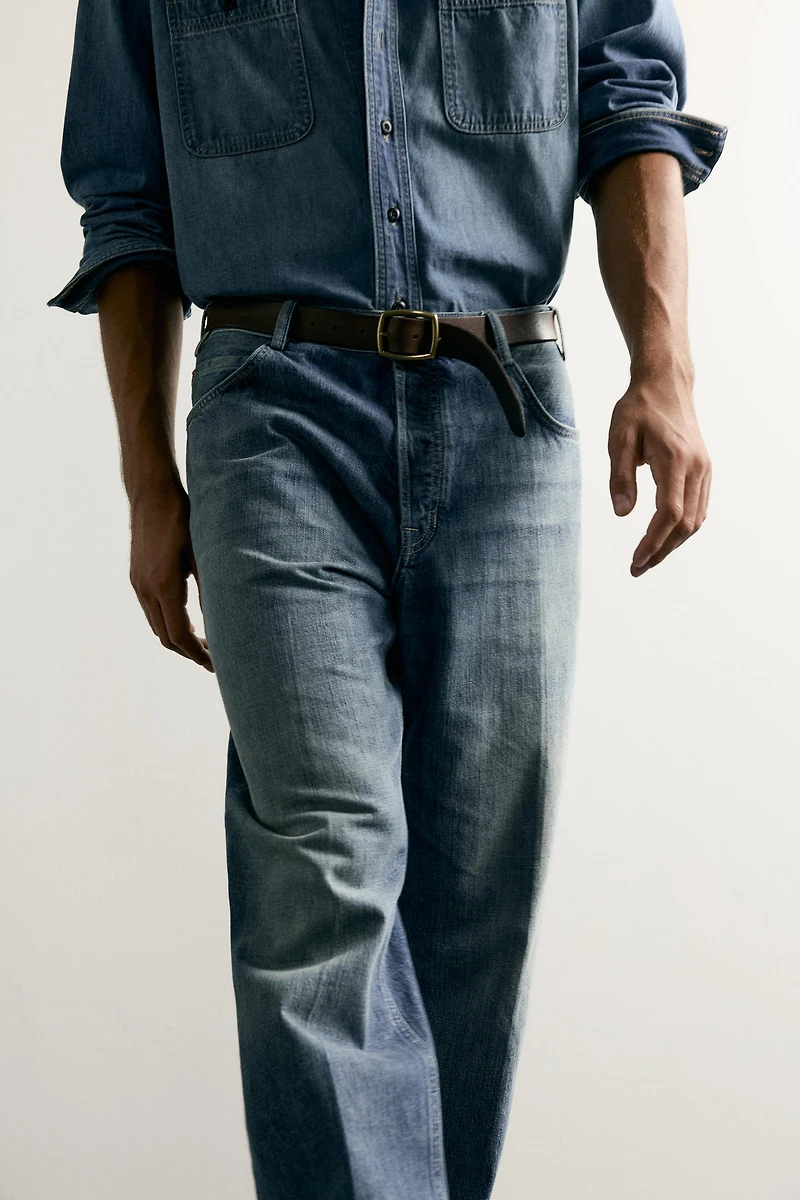 RELAXED FIT PRESSED CREASE JEANS