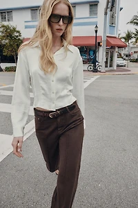 SATIN EFFECT FITTED WAIST SHIRT