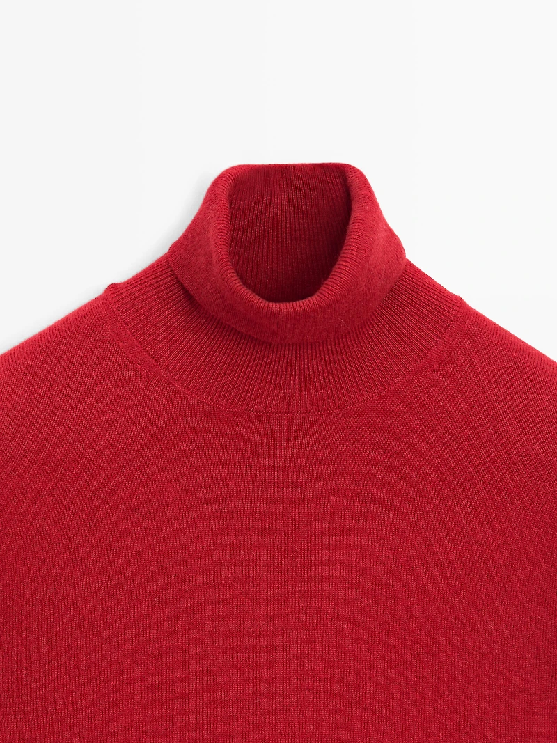 Knit wool and cashmere sweater with high neck - LIMITED
