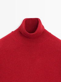 Knit wool and cashmere sweater with high neck - LIMITED