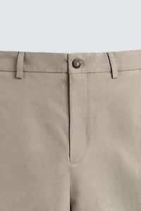 RELAXED FIT LINEN COTTON BLEND SHORTS