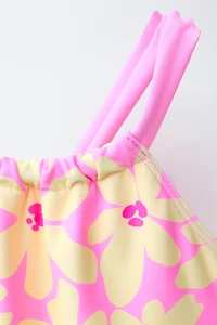 1-6 YEARS/ FLORAL PRINT SWIMSUIT