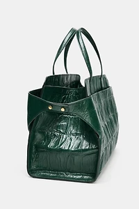 EMBOSSED LEATHER CITY BAG