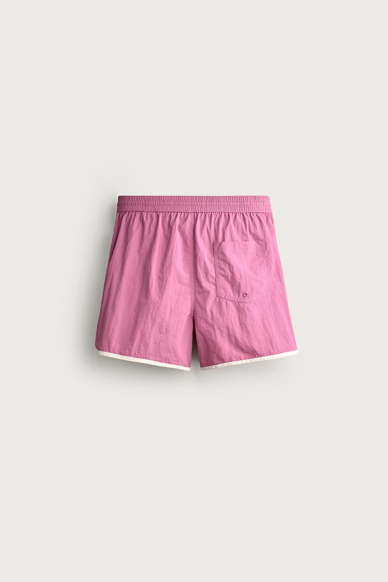 CONTRAST TRIM MID-LENGTH SWIMSUIT