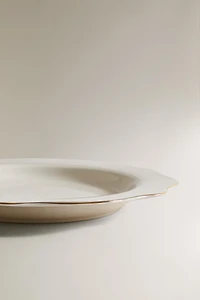 PORCELAIN DINNER PLATE WITH RIM DETAIL