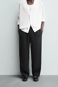 RELAXED FIT 100% LINEN PANTS