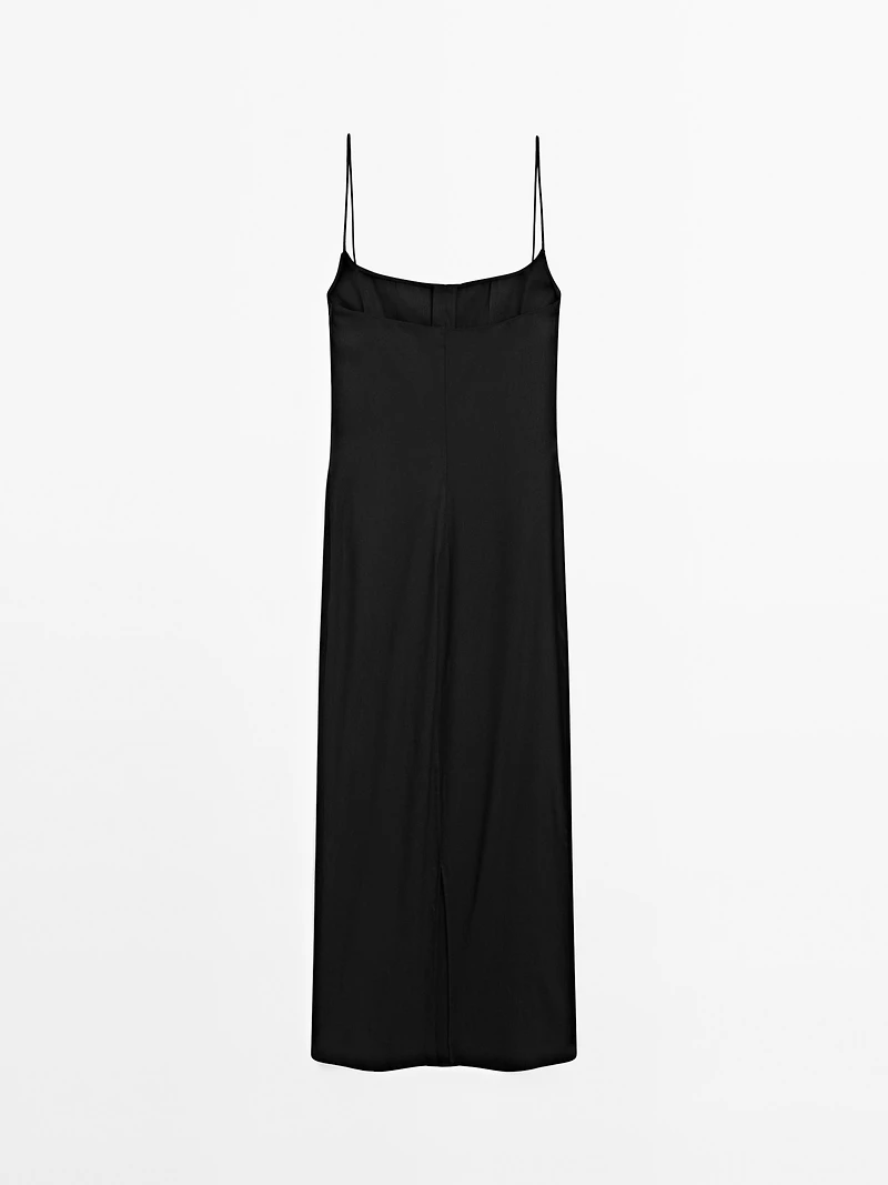 Strappy linen midi dress