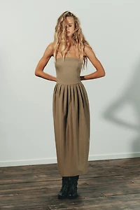 STRAPLESS MIDI DRESS
