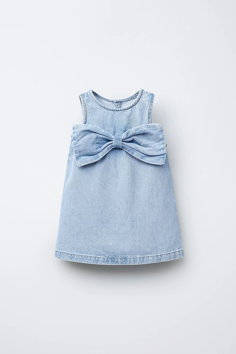 DENIM BOW DRESS