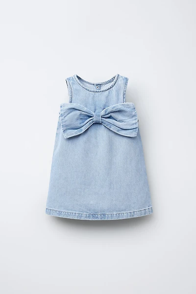 DENIM BOW DRESS