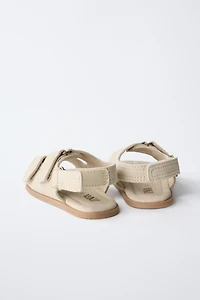 LEATHER DOUBLE STRAP BAREFOOT SANDALS