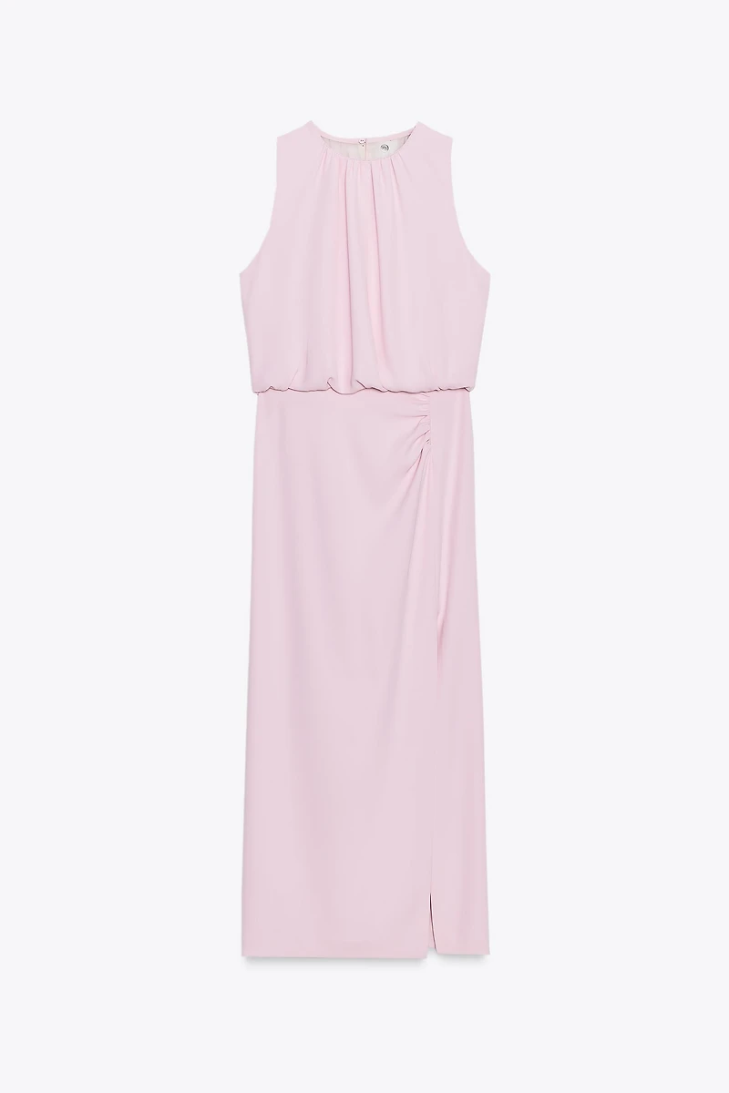 RUCHED MIDI DRESS