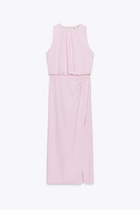 RUCHED MIDI DRESS