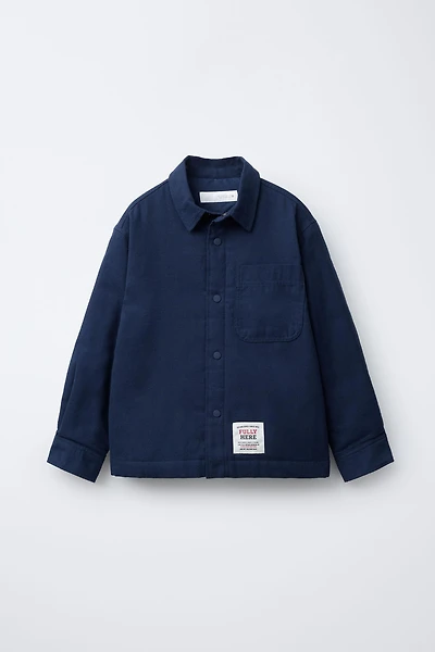QUILTED LABEL OVERSHIRT