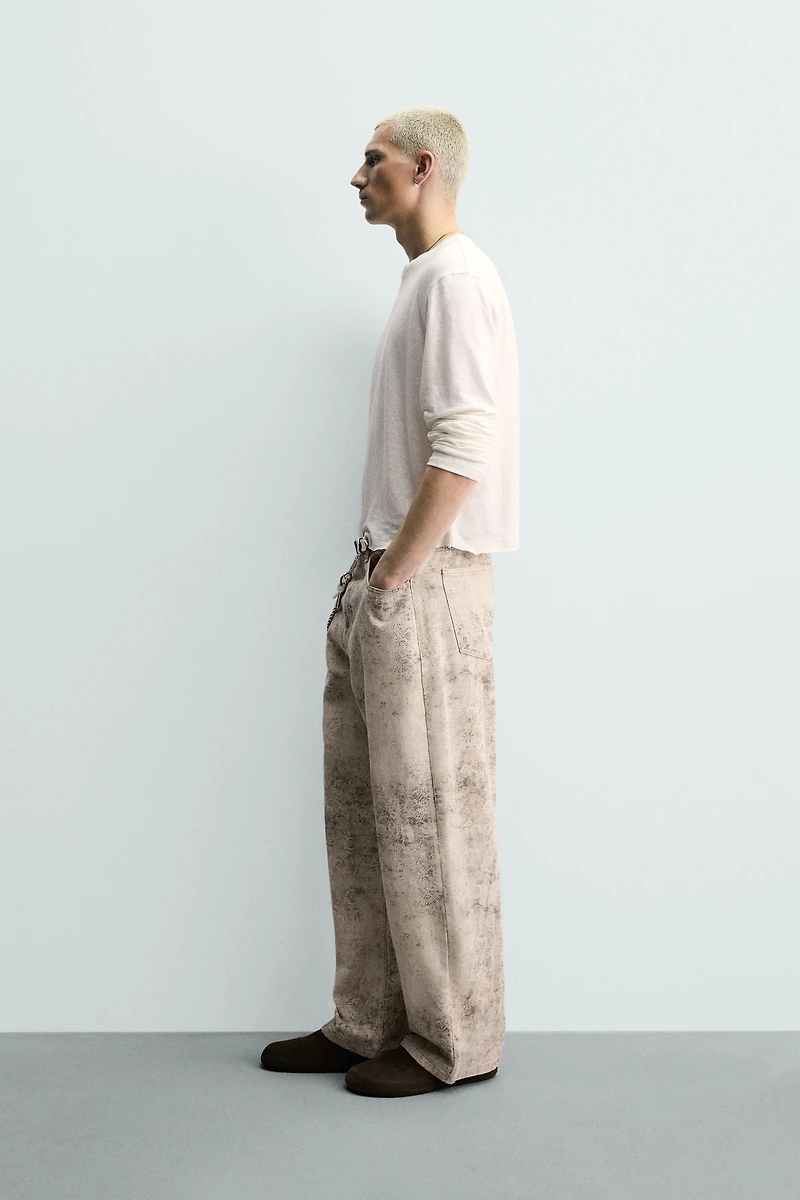 ABSTRACT PRINT BAGGY FIT PANTS