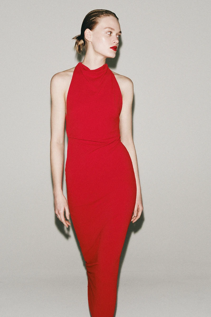 LONG HALTER DRESS