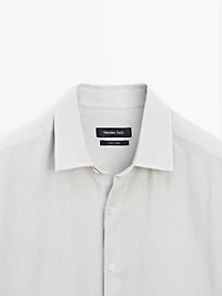 Slim fit linen blend shirt