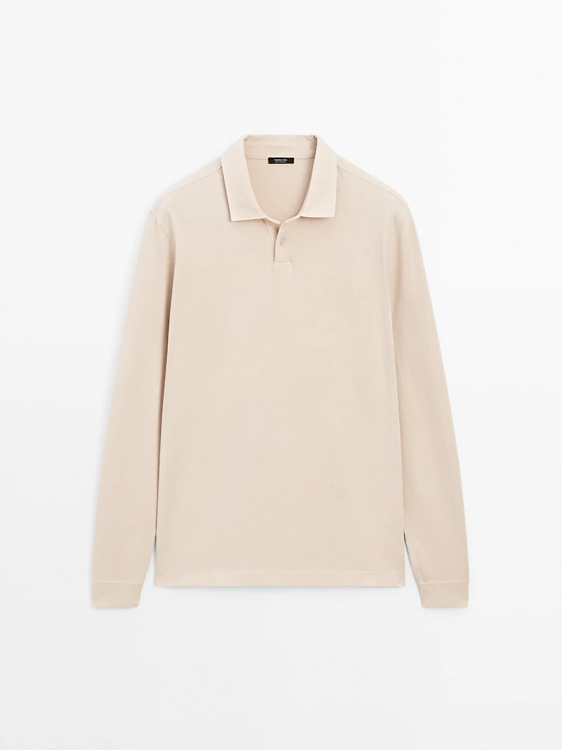 100% cotton distressed-effect polo shirt
