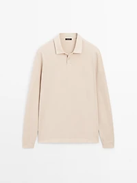 100% cotton distressed-effect polo shirt