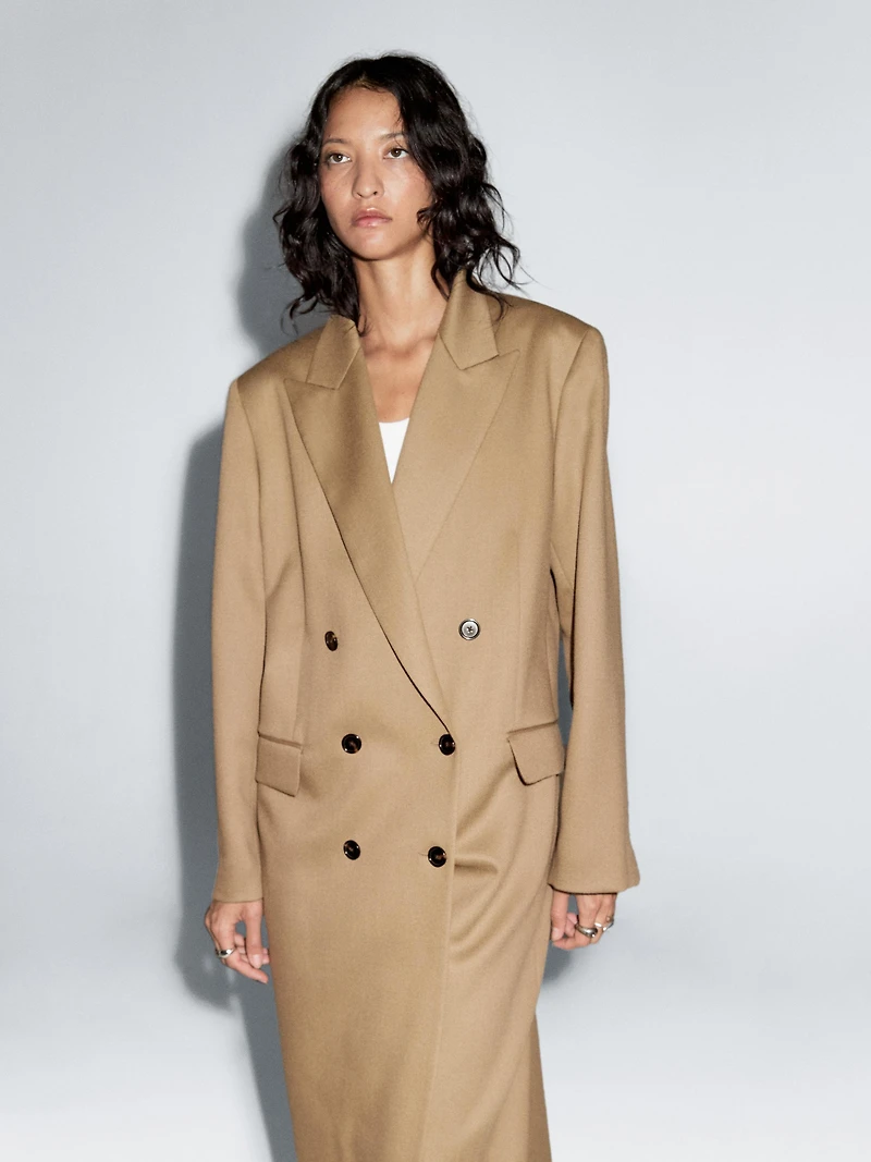100% wool long coat