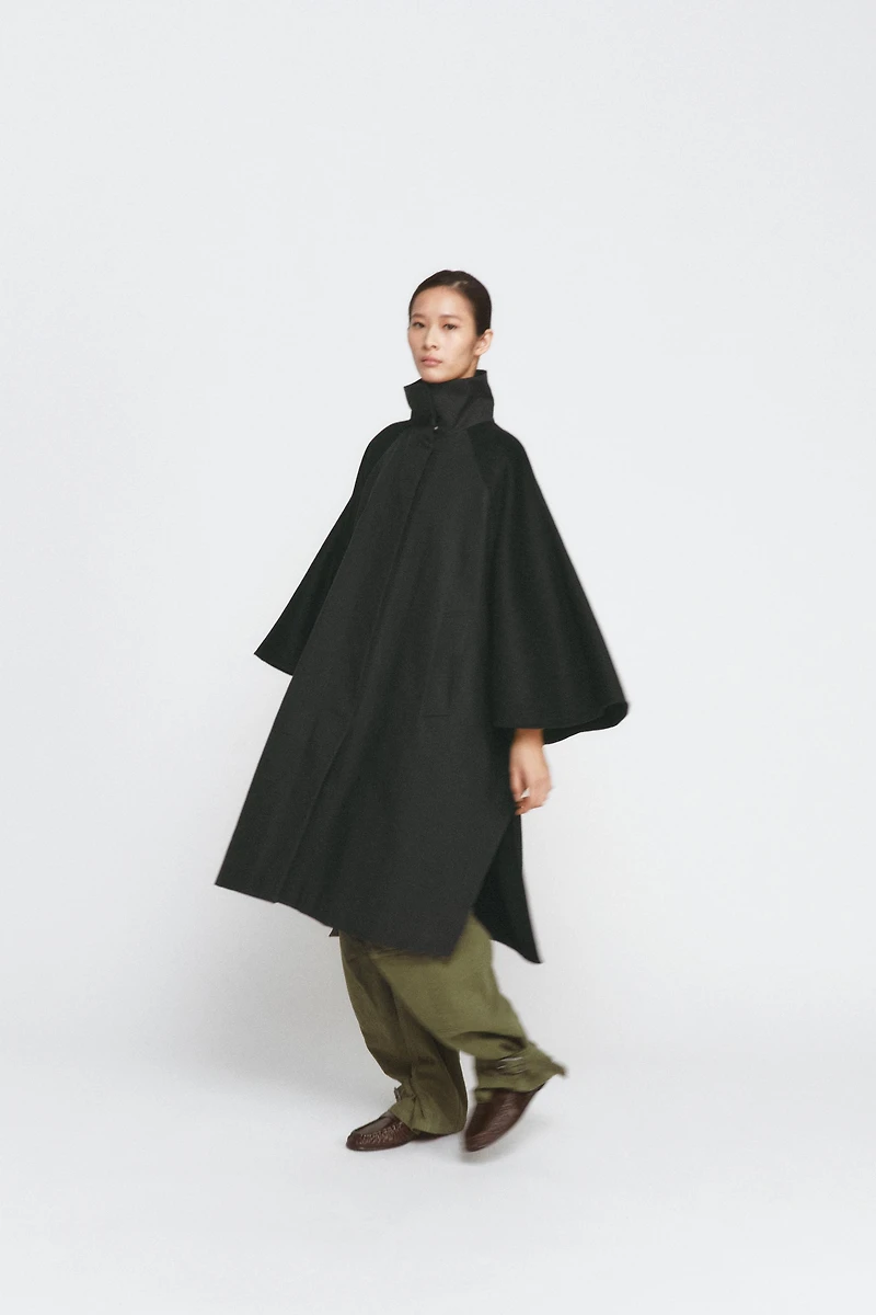 WOOL BLEND CAPE ZW COLLECTION LIMITED EDITION