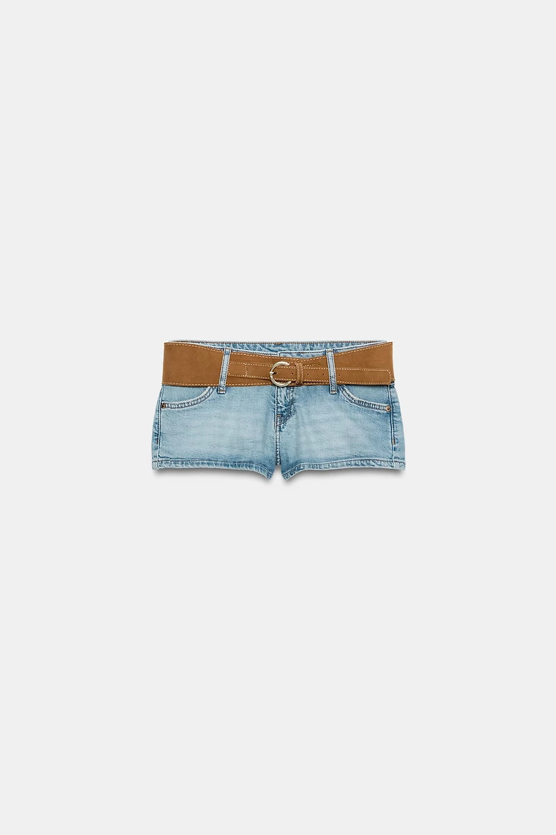 Z1975 BELTED DENIM SHORTS