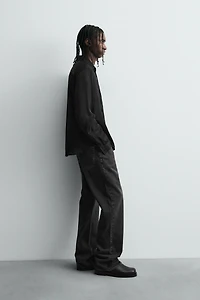 DRAWSTRING FLOWY POLO SHIRT