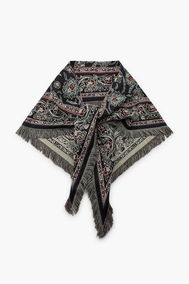 METALLIC THREAD PRINTED SCARF