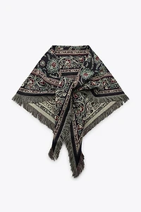 METALLIC THREAD PRINTED SCARF
