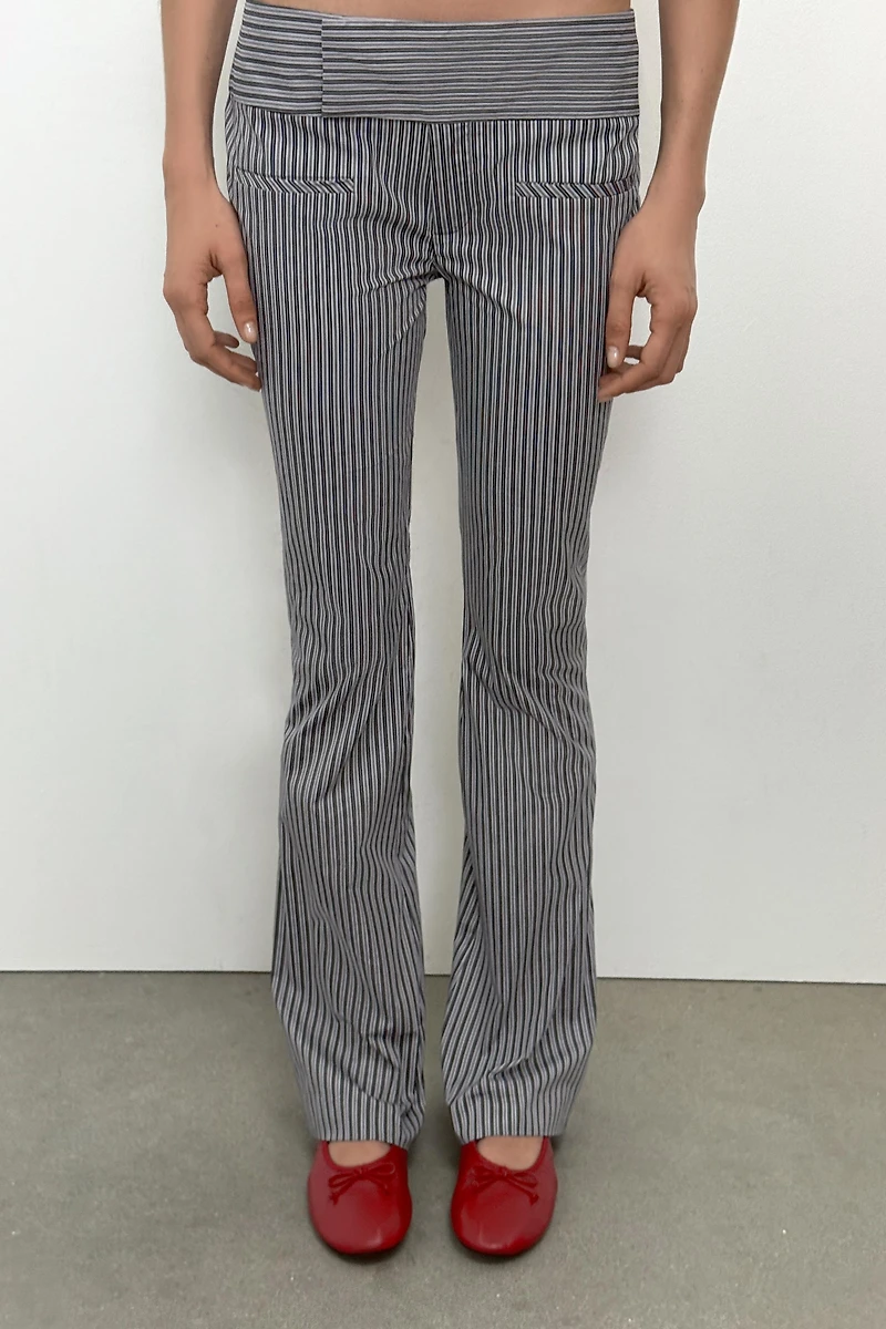 STRIPED FLARE PANTS
