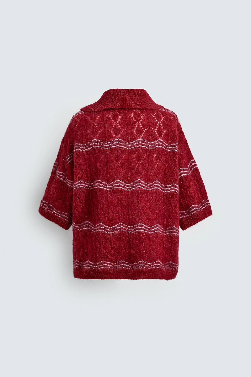 OPENWORK KNIT POLO SHIRT HARRY LAMBERT FOR ZARA X DISNEY