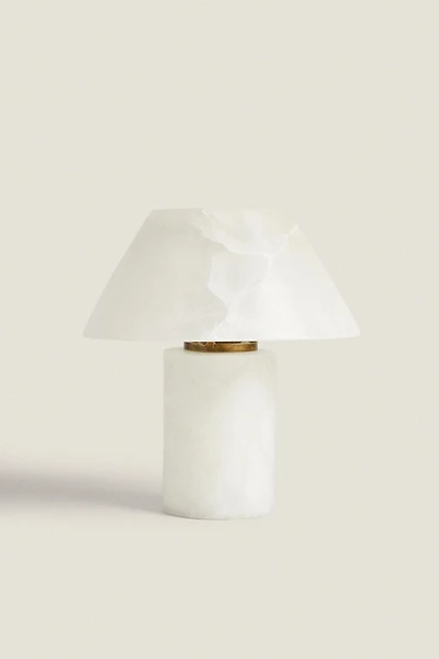 SMALL ALABASTER TABLE LAMP