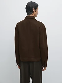 Wool blend jacket with zip detail