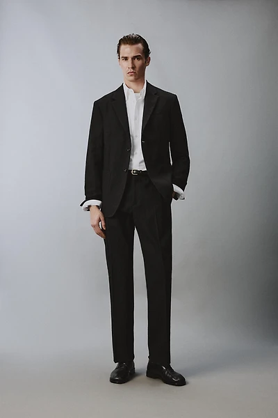 PANTALON DE COSTUME STRUCTURÉ 100% LAINE