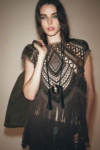 ZW COLLECTION BEADED CROCHET TOP