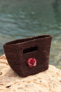 MINI SAC EN RAPHIA FLEUR CROCHET